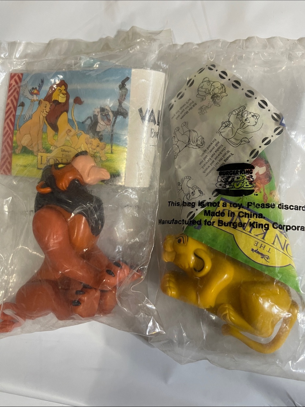 The Lion King Scar & Simba Toy Figures - Burger King Kids Club